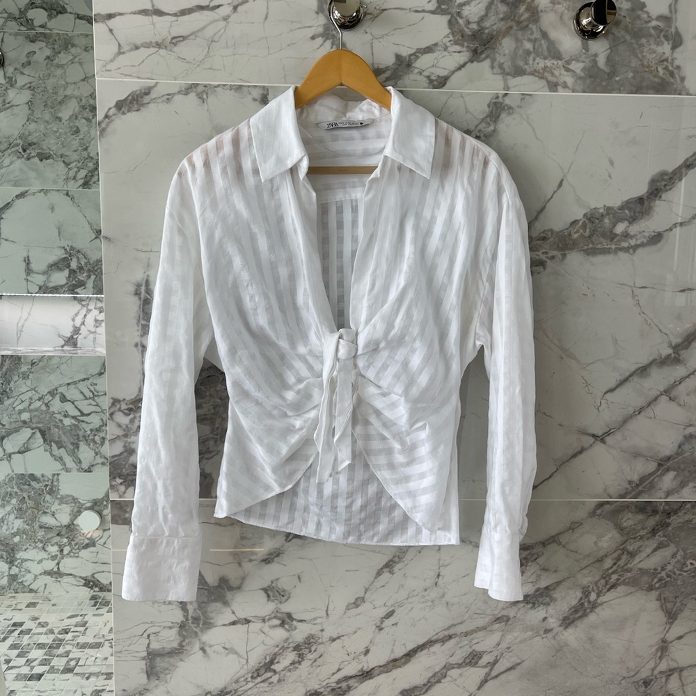 Knotted front blouse